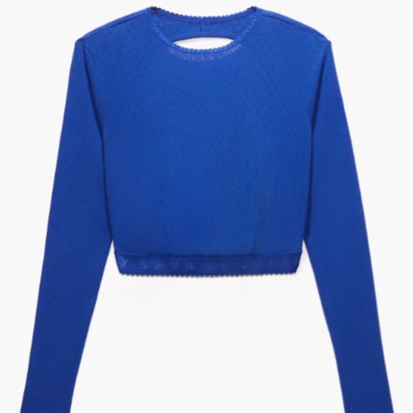 Savage X Fenty Tops - Savage X Fenty Cotton Jersey Crop Top in Blue